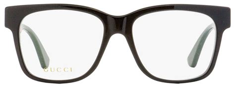 Gucci Square Eyeglasses GG0342O 004 Black/Green/Red 